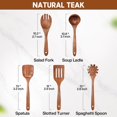 thumbnail image 4 of Cucharas de Madera para Cocina, Juego de Utensilios de Cocina Teca, Espátula, Cuchara para Ensalada, Etc, Adecuado para Cocinas y Comedores, 5 PCS, 4 of 4