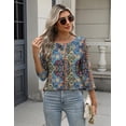 thumbnail image 4 of Zeagoo Womens Spring Tops 3/4 Sleeve Crew Neck T-Shirts Summer Business Dressy Work Blouses Vacation Tops, 4 of 6
