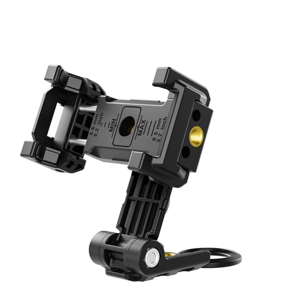 Universal Phone Holder Mount for Microphone Stand & Tripod, 360° Rotating Smartphone Clamp with Cold Shoe & Dual 1/4” Thread, Adjustable Camera Phone Mount for iPhone, Vlogging, Live Streaming