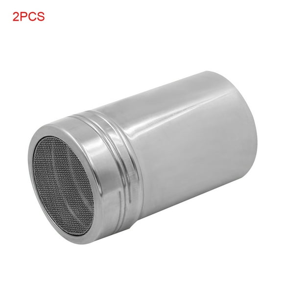 2 Pieces Stainless Steel Coffee Powder Dredger Icing Sugar Salt Shaker Cocoa Cinnamon Flour Mesh Sifter Sprinkler