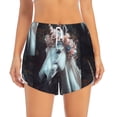 thumbnail image 2 of Gukieu Flower Crown White Horse Print Women's Sports Shorts with Drawstring Elastic Waistband for Running, Yoga, Fitness-Large, 2 of 7