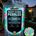 thumbnail image 2 of Deeceymbur 600Pcs Colorful Glowing Garden Stones Luminous Pebbles for Night Guide Outdoor Landscaping Decor Aquarium Fish Tank Rocks, 2 of 8