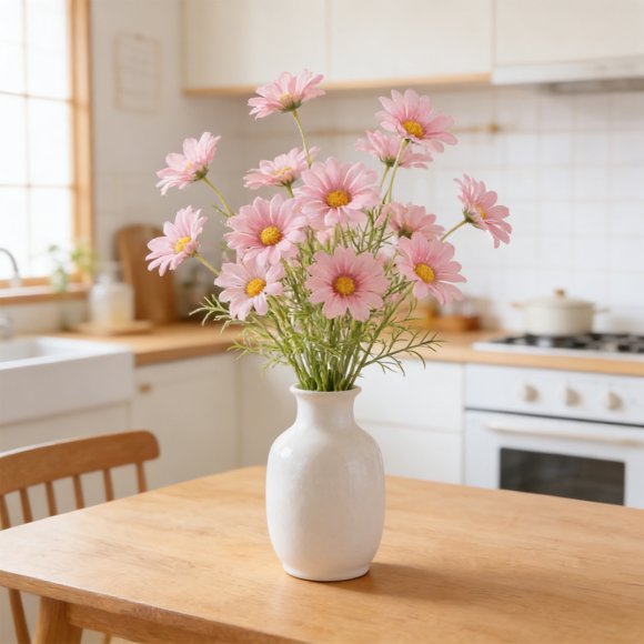 shyuyusa 10pcs Small Daisy Artificial Flower Bouquet, Home Garden Faux Plant Decor