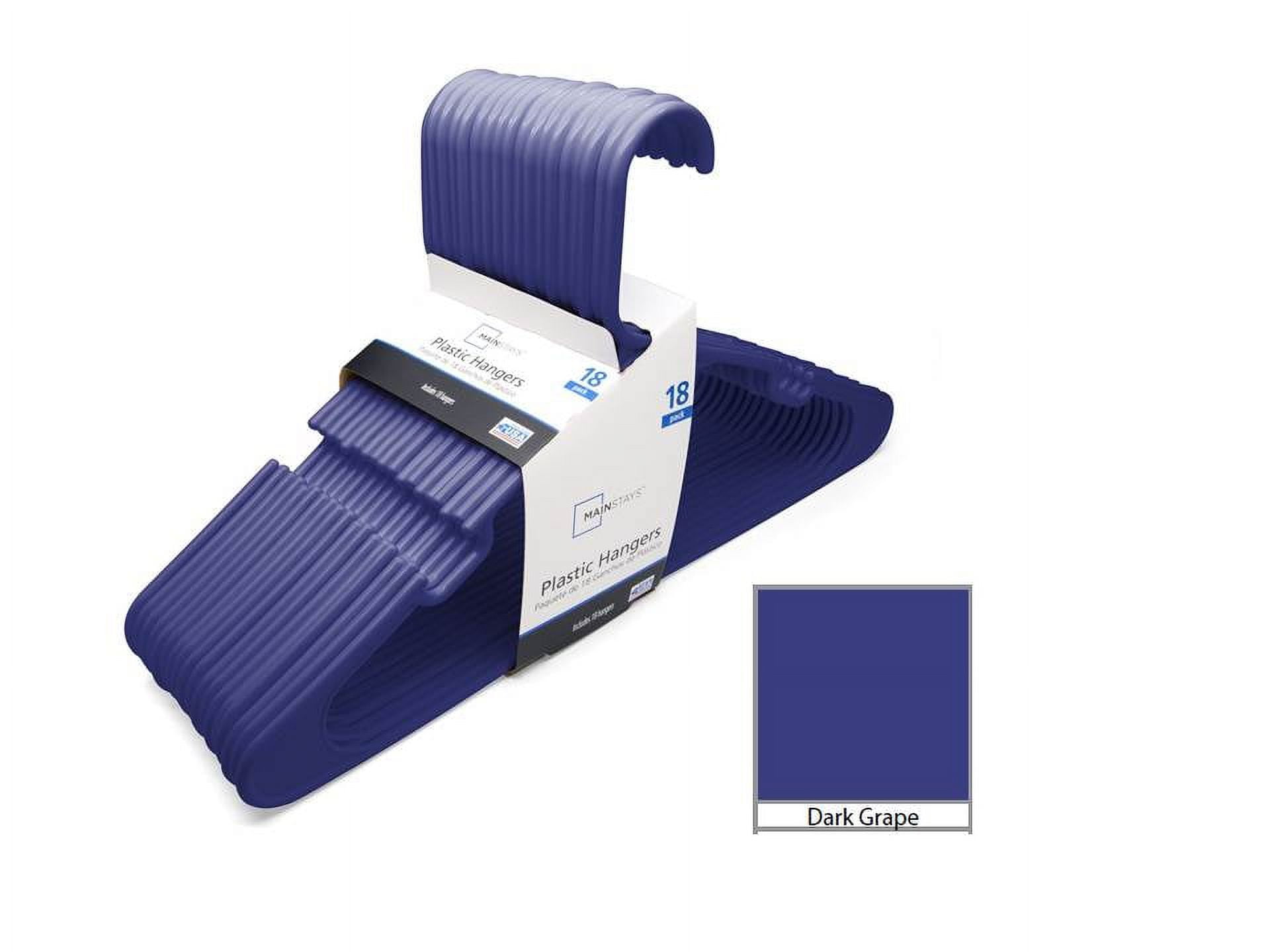 Mainstays Collegiate Clothing Hangers, 18 Count, Purple, Durable Plastic