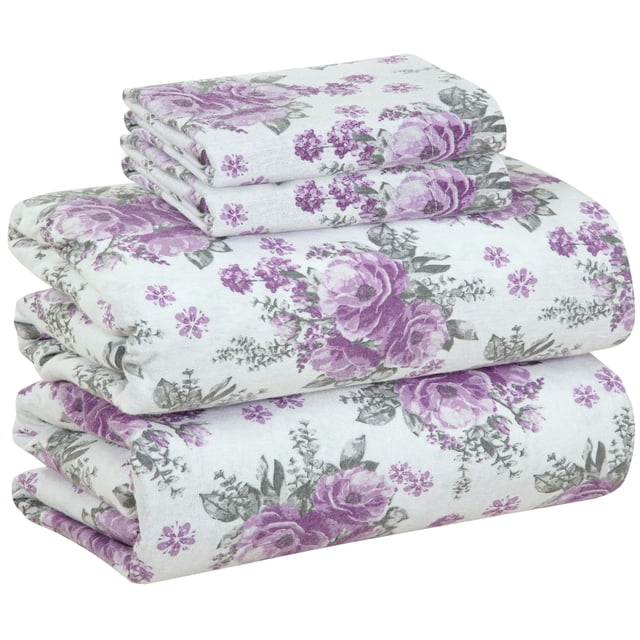 Juego de sábanas Bliss Casa, 100% franela de algodón, cama queen size