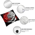 thumbnail image 6 of nygtbtfer Flower Throw Pillow Covers Red Gray Black Decorative Pillow Covers Couch Bed Sofa Square Pillow Cover Red Black Linen Pillow Case Spring Summer (Red Black) White, 6 of 7