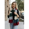 thumbnail image 3 of Rib Knit Scarf for Winter Unique Design Color Block Shawl Women Infinity Scarves Lightweight Cozy Fashion Wraps (Burgundy), 3 of 3