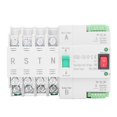 thumbnail image 1 of Dual Power Automatic Transfer Switch, 4 Pole, Fast Millisecond Switching, Time Delay Controller, DIN Rail Mount, AC 400V 80A, 1 of 3