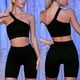thumbnail image 4 of Wosthever Conjunto de 2 piezas para hacer ejercicio, sujetadores respetuosos con la piel, pantalones cortos acanalados de cintura alta sin Type2 NO2, 4 of 6