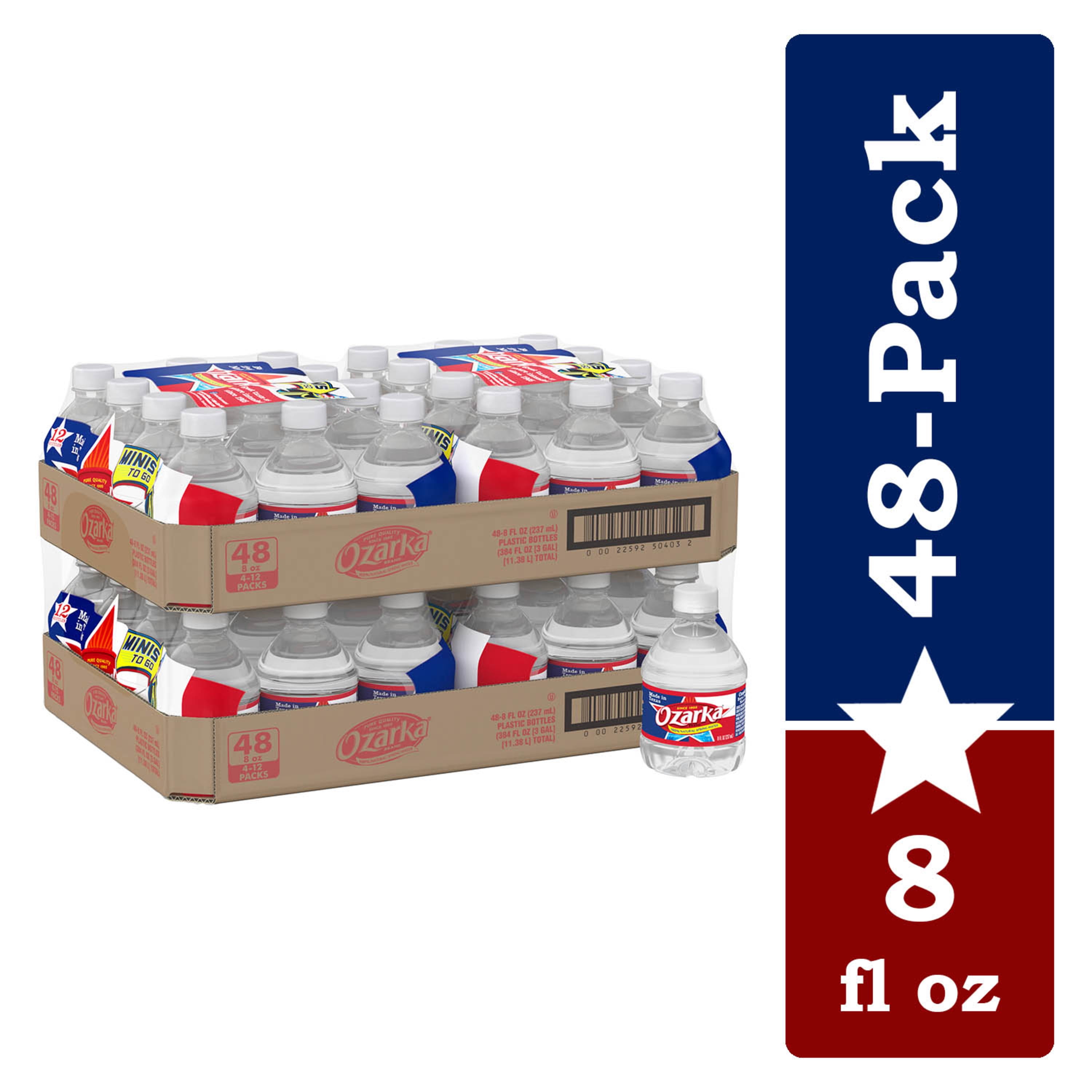 OZARKA Brand 100 Natural Spring Water, 8ounce mini plastic bottles