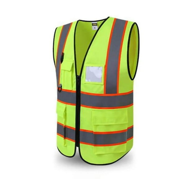 Homiegear High Visibility Reflective Safety Vest | High Visibility Security Vest | Work Construction Vest (Yellow, L)