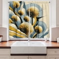 thumbnail image 2 of Ambesonne Floral Eucalyptus Kitchen Curtains, Summery Thistles, 55"x39", Mustard Blue Grey Cream, 2 of 3