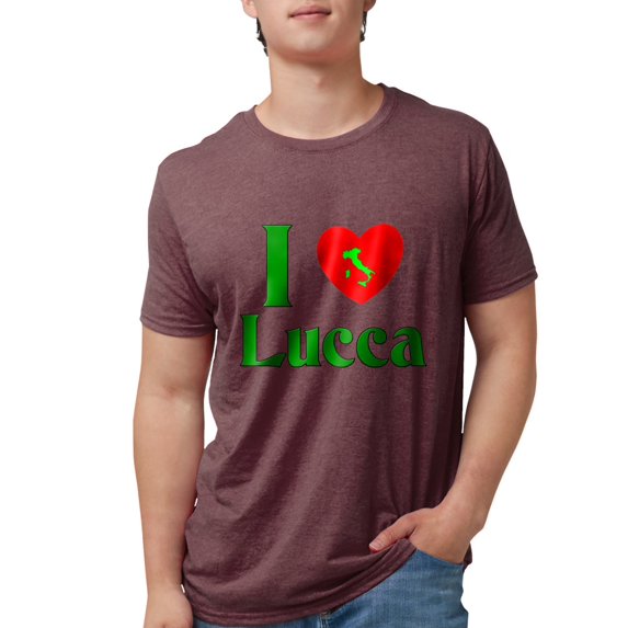 CafePress - I Love Lucca Italy Men's Deluxe T Shirt - Mens Tri-blend T-Shirt