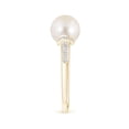 thumbnail image 3 of ANGARA Freshwater Cultured Pearl Ring with Diamond Collar in 14K Yellow Gold for Women | June Birthstone, Birthday, Anniversary, Jewelry Gift for Women | Pearl Ring, 3 of 8