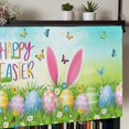 thumbnail image 5 of Easter Rod Pocket Curtain Valance, Spring Easter Eggs Bunny Butterflies Green Farmhouse Window Valance for Living Room, Bedroom, Kitchen 60"W x 18"L, 5 of 9