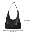 thumbnail image 2 of Bolso Hombro Retazos Cuero PU para Mujer Bolso Mano Cruzado (Negro), 2 of 8
