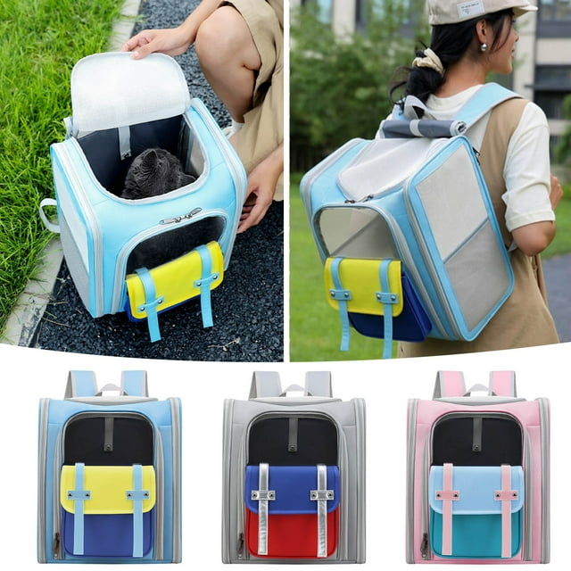 Xihbxyly Mochila Transportadora para Gatos, Diseño de Cápsula Espacial, Laterales de Malla Transpirable, Cómoda Solución de Viaje para Mascotas, Mochila de Senderismo para Perros y Gatos Pequeños, Co