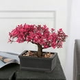 thumbnail image 4 of GnFlus Bonsai Tree Juniper Faux Plants Pink, 4 of 6