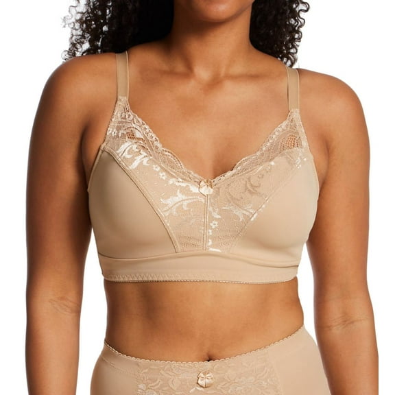 Women's Rhonda Shear 671 Lace Back Pin-Up Bra (Beige 2X)