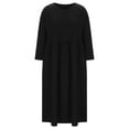 thumbnail image 5 of Babysbule Clearance Dresses For Women Fashion Ladies Casual Stylish V-Neck Solid Summer Long Sleeve Pockets Maxi Dress, 5 of 9