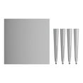 thumbnail image 2 of 36'' Square Silver Metal Restaurant Patio Dining Table For Indoor or Outdoor Use, 2 of 6