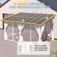 thumbnail image 4 of AECOJOY 14'x8' Gazebo Outdoor Pergola, Hardtop Lean to 8x14 Gazebo with Curtains and Netting, Pergolas and Gazebos Clearance with Patio Roof, Large Wall-Mounted Heavy Duty Awnings, White, 4 of 7