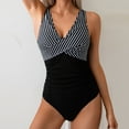 thumbnail image 6 of Ynynloco Women's Tummy Control Front Cross Swimsuits Ruched Slimming One Piece Bathing Suit Deep V Neck Swimsuit, 6 of 6