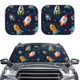 thumbnail image 2 of Haiem Spaceships and Stars Car Windshield Sun Shade (2 Pieces) Foldable Windshield Sun Shade Car Accessories for Truck SUV Pickup-Medium, 2 of 7