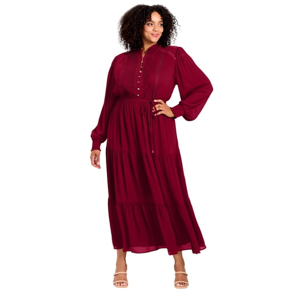 Avenue Women's Plus Size Jasmine Tiered Maxi Dress
