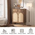 thumbnail image 5 of JOINICE Boho Sideboard Cabinet with Drawers and Adjustable Shelf,Small coffee bar,Accent Cainet with Rattan Doors,for Living Room,Dining Room,Burlywood, 5 of 10