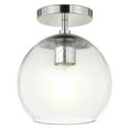 thumbnail image 3 of Evelyn&Zoe Bartlett 9" Wide Semi Flush Mount with Glass Shade in Polished Nickel/Seeded, 3 of 6