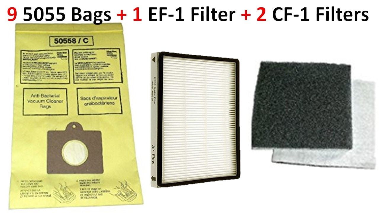 2 CF1 Filter Sears Kenmore Vacuum Cleaner 5055 50557 50558 CQ Canister 12 Bags 