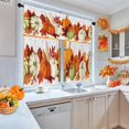 thumbnail image 3 of Pumpkins Kitchen Curtains Autumn Maple Leaves Window Curtains Valance and Tier Set 36 Inch, Fall Thanksgiving Rod Pocket Short Tier Curtain for Room, Fall Small Cafe Kitchen Decor, 3 of 6