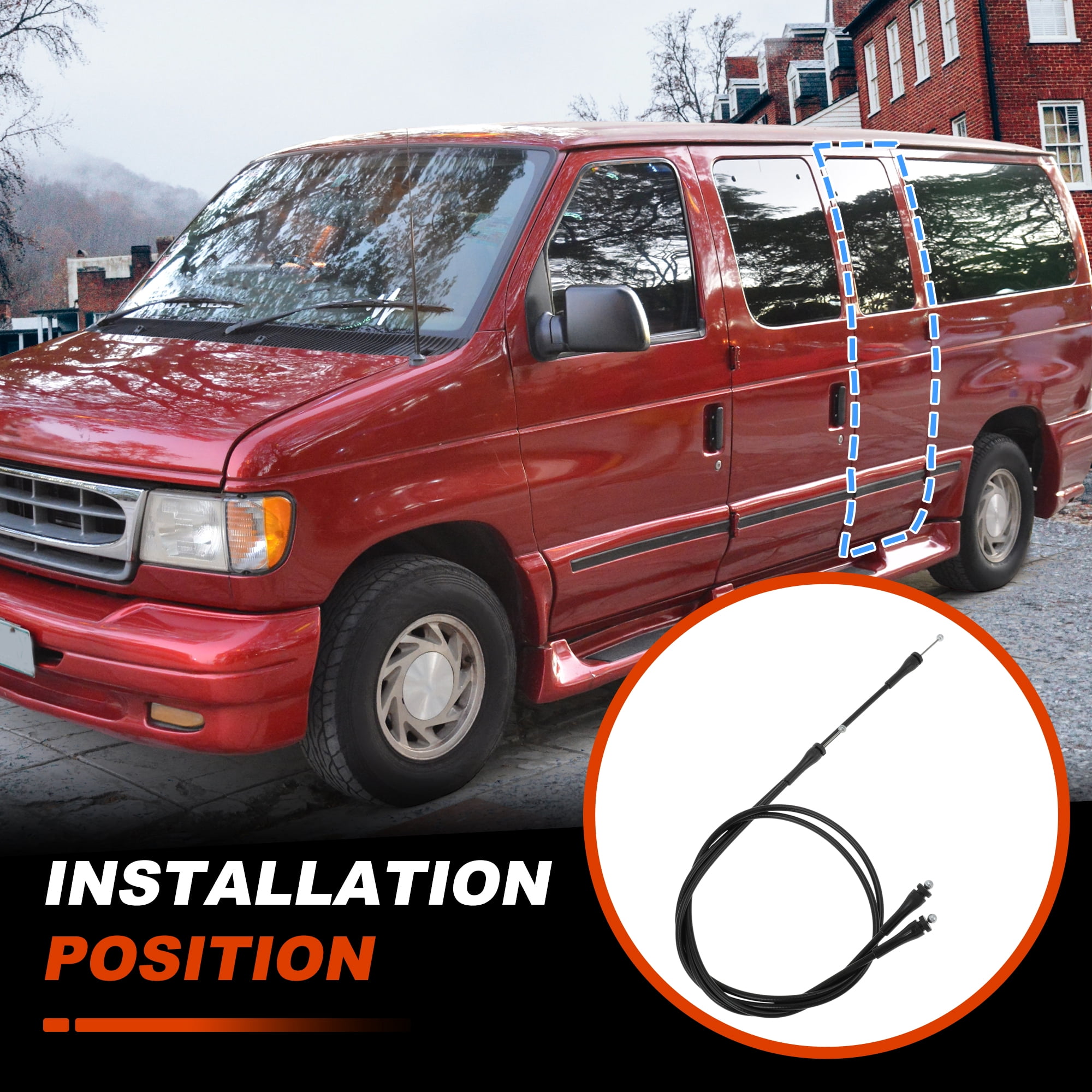 Unique Bargains Cargo Door Latch Release Cable for Ford E150 E250 E350 E450 2003-2007