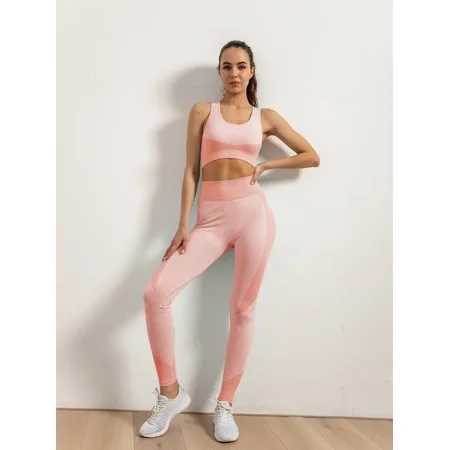 

Yishow-AA 3pcs Yoga Set Running Seamless Fitness Yoga Slim Fit Jacket & Sports Bra & Leggings Women‘s Activewear