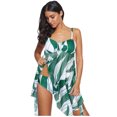 thumbnail image 3 of MKLEKYY Trajes De Baño Completo Mujer Women Mesh Print High Waisted Bikini Sexy Push Up Two Piece Swimsuits Vintage Swimsuit Two Piece Retro Ruched High Waist Print Bikini Set, 3 of 6
