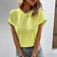thumbnail image 2 of Summer Plus Size Shirts for Womens Fashion Solid Color Cotton And Linen Pleated Round Neck, 2 of 6