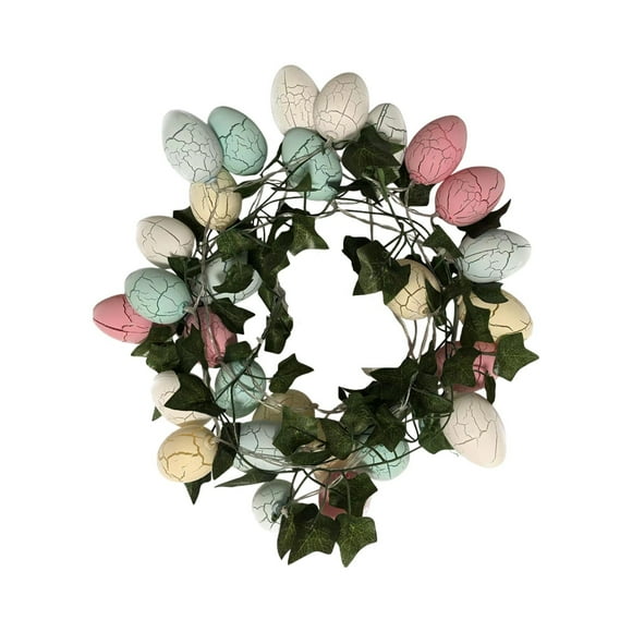 B Led Easter Lanterns Easter Eggs Crack Eggs Lanterns String Simulation Leaf Vines Lanterns Size 118.11 Inches 20 Lights Plastic Material Version B