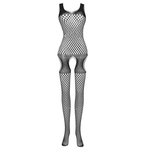 Women's Fishnet Bodystocking - Long Sheer Stretch Lace Lingerie, Alluring & Comfortable