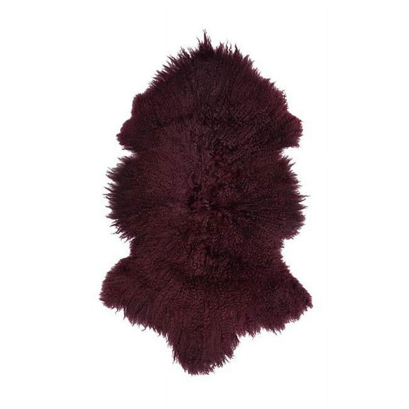 BS Trading Rug H-TIB-02-H No.02 Tibetan Whole Hide Pelt, Cabernet