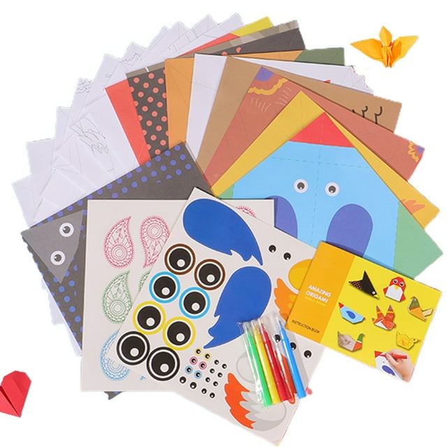 Ensemble de Papier Origami pour Enfants : Kit de Projet Artistique Coloré et Vif Ensemble de Papier Pliant