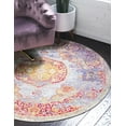 thumbnail image 5 of Unique Loom Baracoa Collection Area Rug - Atares (8' Round Multi/Gold), 5 of 5
