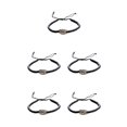 thumbnail image 1 of Qarigey 1 juego de pulseras trenzadas hechas a mano, cómoda de concha, ambiente exótico, niñas adolescentes, accesorio de moda para vestido Negro Plata 5Conjunto, 1 of 6