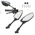thumbnail image 4 of Handlebar Mirrors, Motorcycle Rearview Mirror Convex Glass Lens Carbon Fiber Style Wide Angle View High Definition 360° Rotation  For Scooter For Dirt Bike Black, 4 of 8