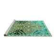 thumbnail image 2 of Ahgly Company Machine Washable Indoor Round Persian Turquoise Blue Traditional Area Rugs, 8' Round, 2 of 4
