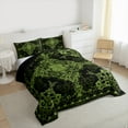 thumbnail image 3 of Manfei Gothic Floral King Size Comforter Sets,Retro Flower Floral Bedding Comforter Set,Green Black Bedding Set For Kids,Breathable Home Decor Reversible,3pcs, 3 of 8