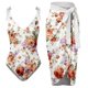 thumbnail image 1 of Gibobby Trajes de Natación para Mujer Traje de baño con estampado de flores y cuello en V para mujer Conjuntos de bikini con falda y delantal(Beige,M), 1 of 4
