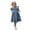 Blue, variant on Sngxgn Girls Dresses Short Sleeve Stretch A-line Solid Color Dress for Toddler(Blue,80)