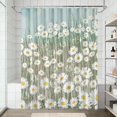 thumbnail image 2 of 72x72 Inch Fabric Shower Curtain Waterproof Polyester, Daisy Floral Print, 2 of 6