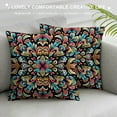 thumbnail image 3 of COMIO Mexican Fiesta Throw Pillow Covers Dragonfly Flower Dahlia Pillow Case Day of The Dead Dia De Los Muertos Cinco De Mayo Decorations, 3 of 5